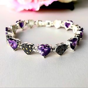 Amethyst Heart Bracelet